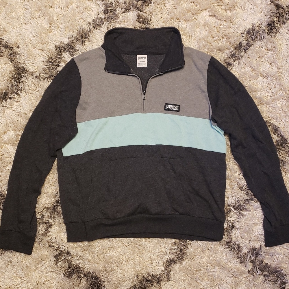 PINK 1/4 Zip Pullover Sweatshirt